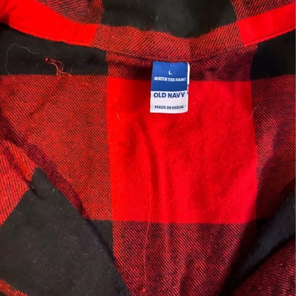 Old Navy Womens Large Red Buffalo Plaid Flannel PJ Set - Picture 4 of 5